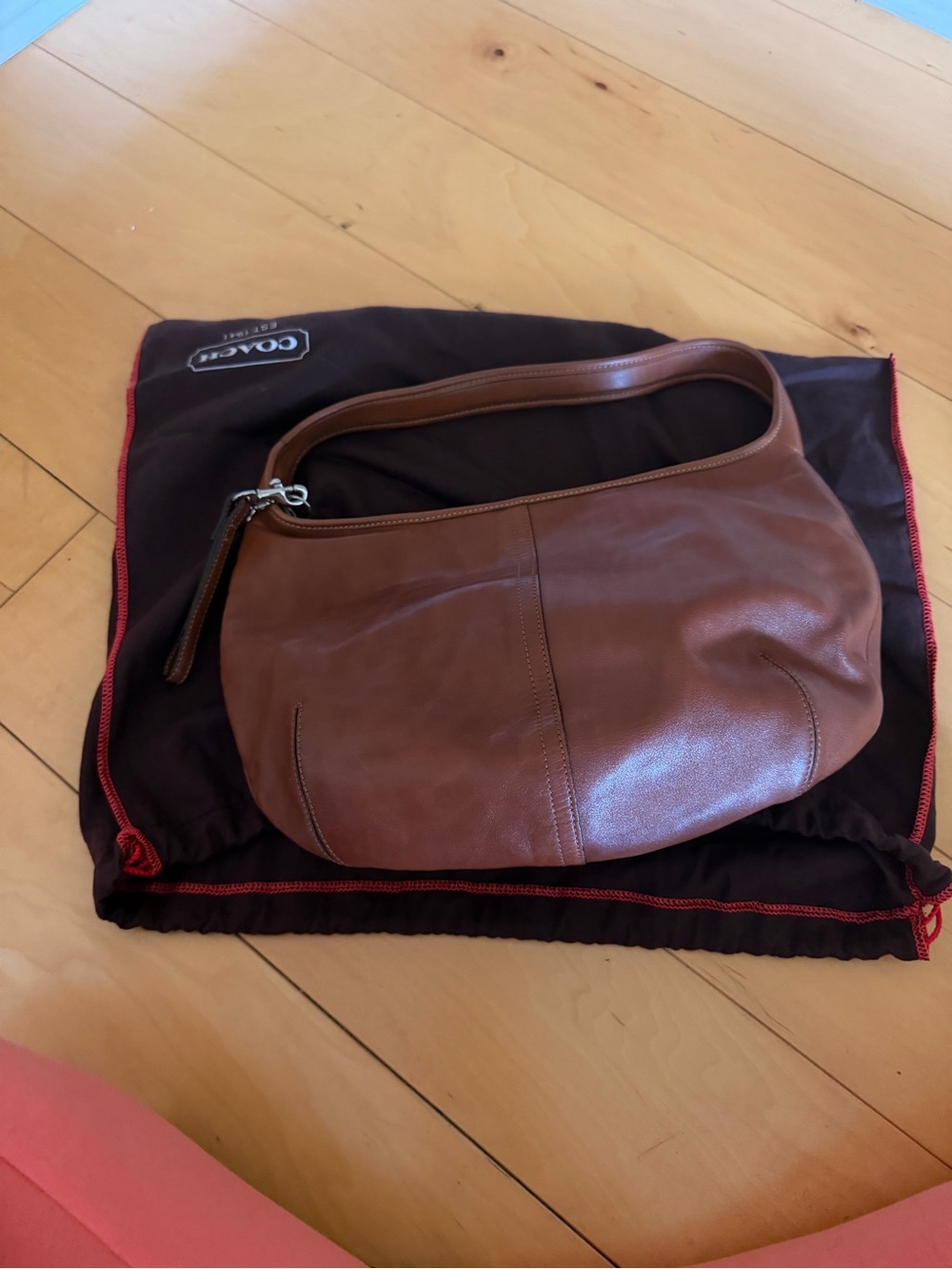 Vintage Coach Cognac Leather Hobo Shoulder Bag